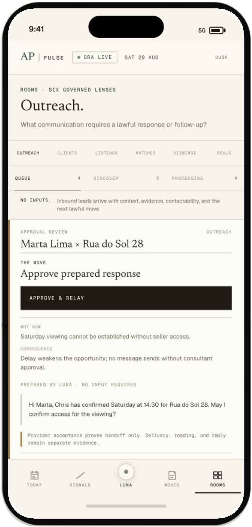 AgentPulse luna product screen